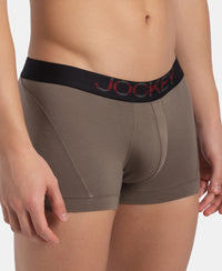 Super Combed Cotton Elastane Stretch Solid Trunk with Ultrasoft Waistband - Dark Khaki