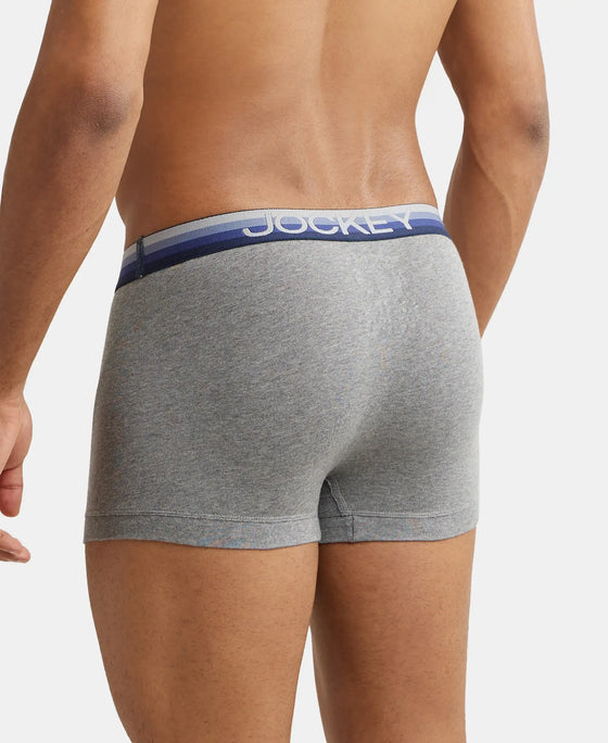 Super Combed Cotton Elastane Stretch Solid Trunk with Ultrasoft Waistband - Mid Grey Melange