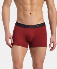 Super Combed Cotton Elastane Stretch Solid Trunk with Ultrasoft Waistband - Sundried Tomato