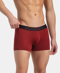 Super Combed Cotton Elastane Stretch Solid Trunk with Ultrasoft Waistband - Sundried Tomato