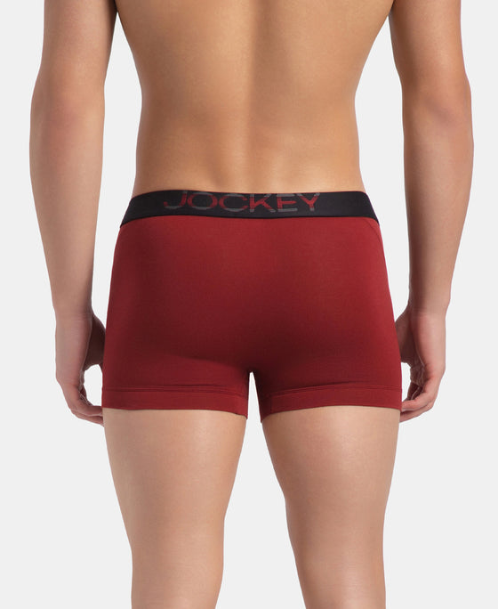 Super Combed Cotton Elastane Stretch Solid Trunk with Ultrasoft Waistband - Sundried Tomato