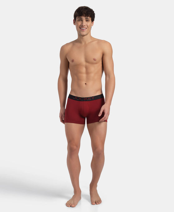 Super Combed Cotton Elastane Stretch Solid Trunk with Ultrasoft Waistband - Sundried Tomato
