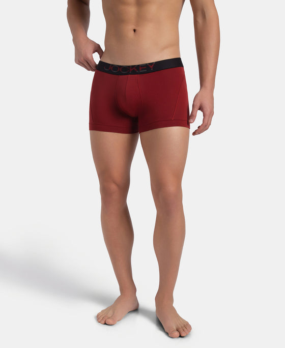 Super Combed Cotton Elastane Stretch Solid Trunk with Ultrasoft Waistband - Sundried Tomato