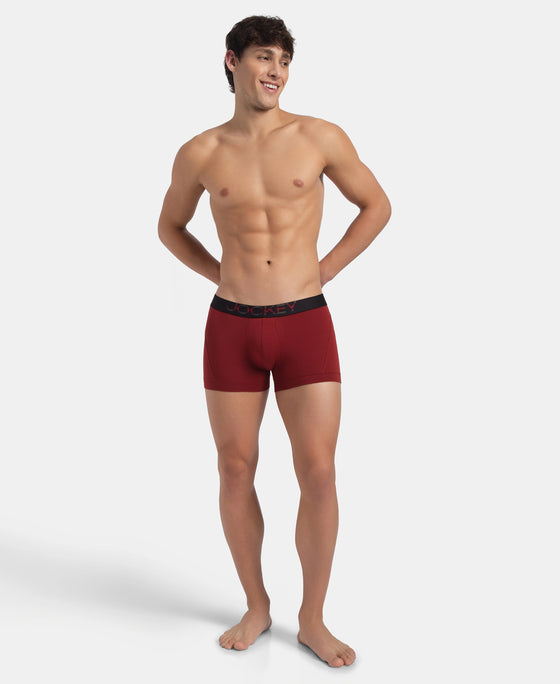 Super Combed Cotton Elastane Stretch Solid Trunk with Ultrasoft Waistband - Sundried Tomato