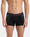 Super Combed Cotton Elastane Stretch Solid Trunk with Ultrasoft Waistband - Black