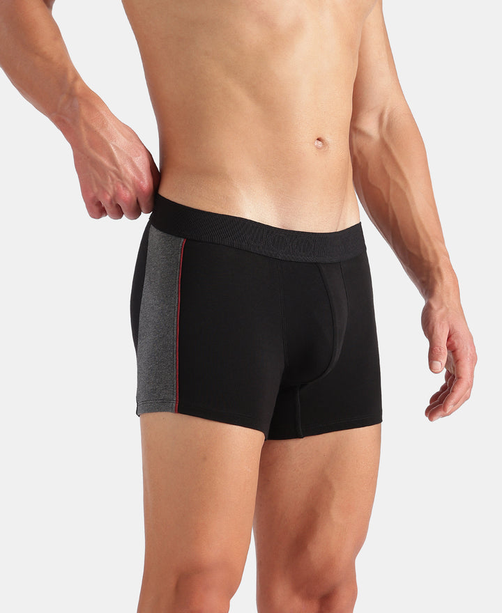 Super Combed Cotton Elastane Stretch Solid Trunk with Ultrasoft Waistband - New Black