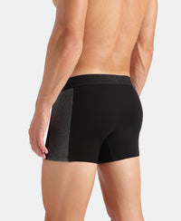 Super Combed Cotton Elastane Stretch Solid Trunk with Ultrasoft Waistband - New Black
