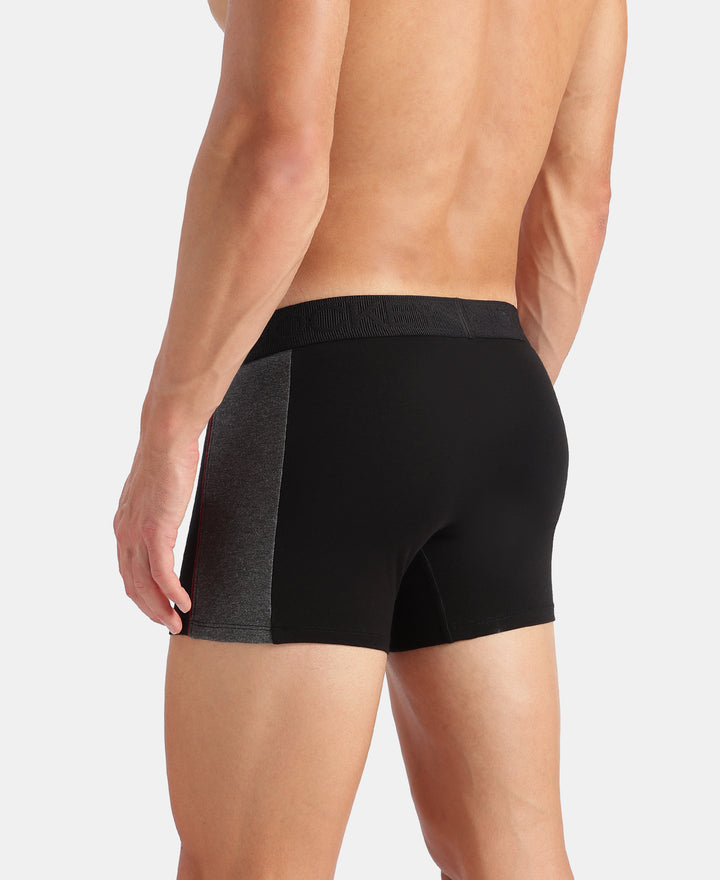 Super Combed Cotton Elastane Stretch Solid Trunk with Ultrasoft Waistband - New Black