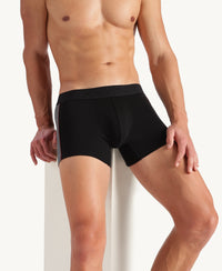 Super Combed Cotton Elastane Stretch Solid Trunk with Ultrasoft Waistband - New Black
