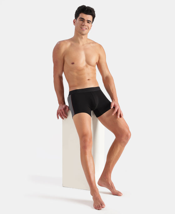 Super Combed Cotton Elastane Stretch Solid Trunk with Ultrasoft Waistband - New Black