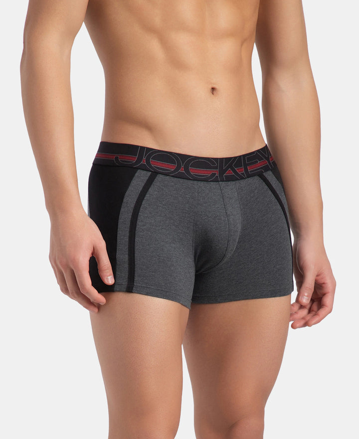 Super Combed Cotton Elastane Stretch Solid Trunk with Ultrasoft Waistband - Charcoal Melange