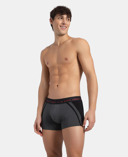 Super Combed Cotton Elastane Stretch Solid Trunk with Ultrasoft Waistband - Charcoal Melange