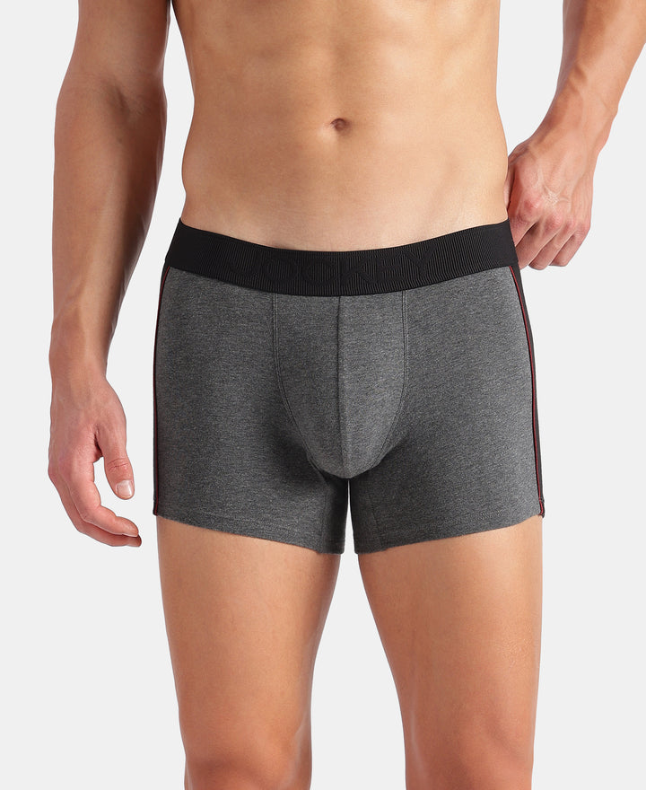 Super Combed Cotton Elastane Stretch Solid Trunk with Ultrasoft Waistband - Charcoal Melange
