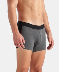 Super Combed Cotton Elastane Stretch Solid Trunk with Ultrasoft Waistband - Charcoal Melange