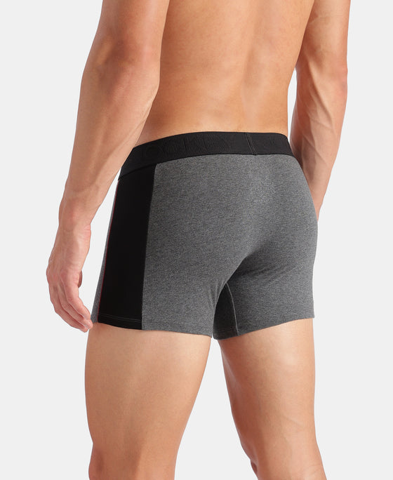 Super Combed Cotton Elastane Stretch Solid Trunk with Ultrasoft Waistband - Charcoal Melange