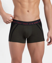 Super Combed Cotton Elastane Stretch Solid Trunk with Ultrasoft Waistband - Deep Olive