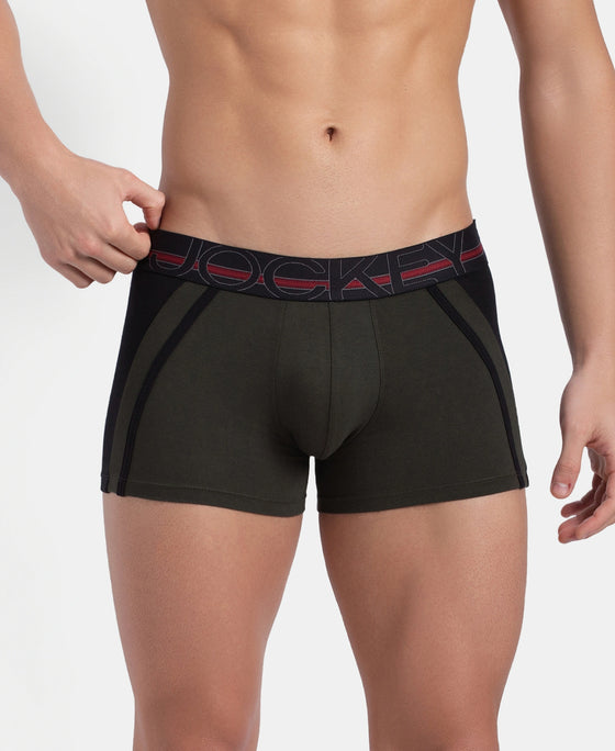 Super Combed Cotton Elastane Stretch Solid Trunk with Ultrasoft Waistband - Deep Olive