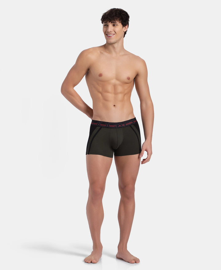 Super Combed Cotton Elastane Stretch Solid Trunk with Ultrasoft Waistband - Deep Olive
