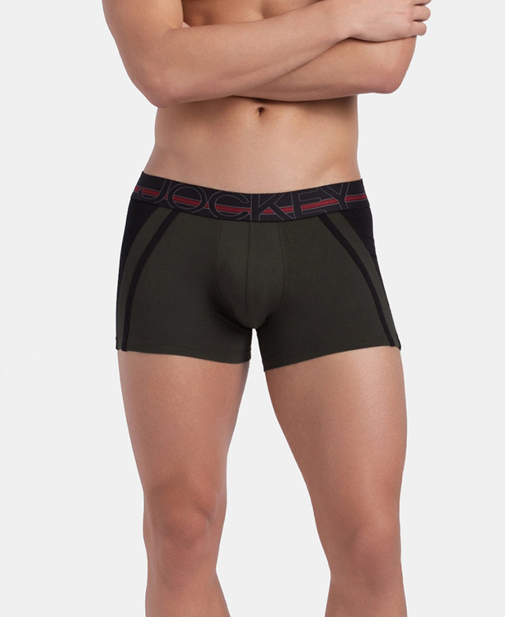 Super Combed Cotton Elastane Stretch Solid Trunk with Ultrasoft Waistband - Deep Olive
