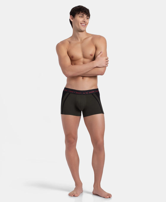 Super Combed Cotton Elastane Stretch Solid Trunk with Ultrasoft Waistband - Deep Olive