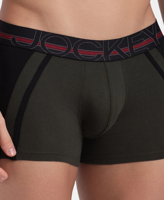 Super Combed Cotton Elastane Stretch Solid Trunk with Ultrasoft Waistband - Deep Olive