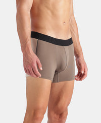 Super Combed Cotton Elastane Stretch Solid Trunk with Ultrasoft Waistband - Dark Khaki