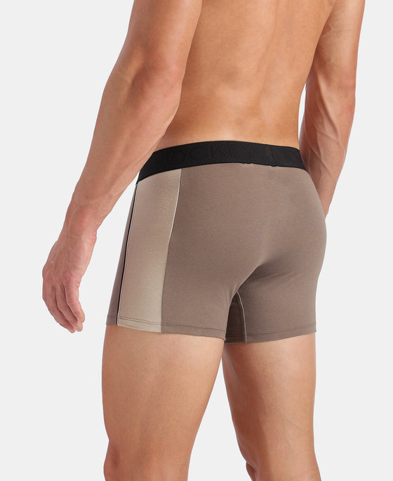 Super Combed Cotton Elastane Stretch Solid Trunk with Ultrasoft Waistband - Dark Khaki