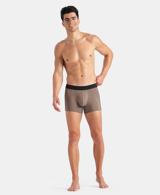 Super Combed Cotton Elastane Stretch Solid Trunk with Ultrasoft Waistband - Dark Khaki