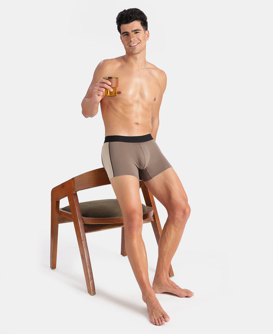 Super Combed Cotton Elastane Stretch Solid Trunk with Ultrasoft Waistband - Dark Khaki