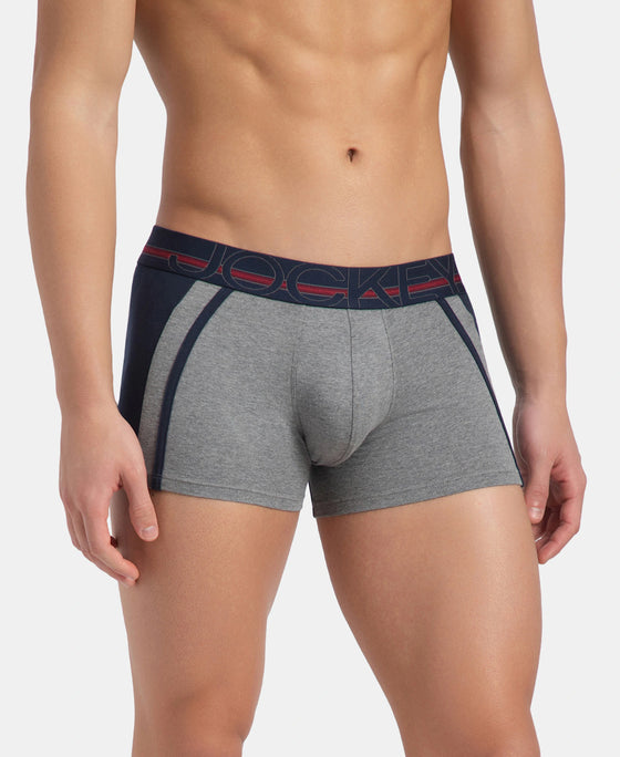 Super Combed Cotton Elastane Stretch Solid Trunk with Ultrasoft Waistband - Mid Grey Melange