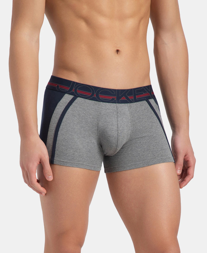 Super Combed Cotton Elastane Stretch Solid Trunk with Ultrasoft Waistband - Mid Grey Melange