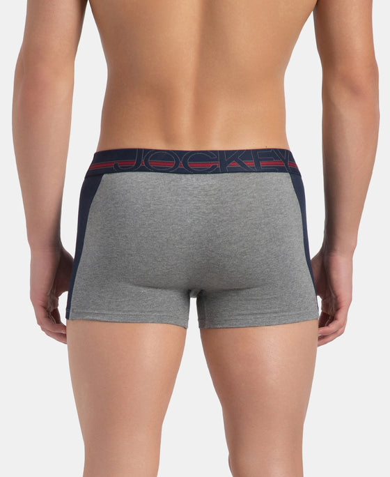 Super Combed Cotton Elastane Stretch Solid Trunk with Ultrasoft Waistband - Mid Grey Melange