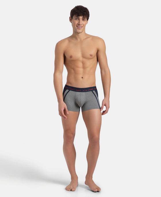 Super Combed Cotton Elastane Stretch Solid Trunk with Ultrasoft Waistband - Mid Grey Melange