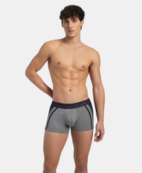 Super Combed Cotton Elastane Stretch Solid Trunk with Ultrasoft Waistband - Mid Grey Melange