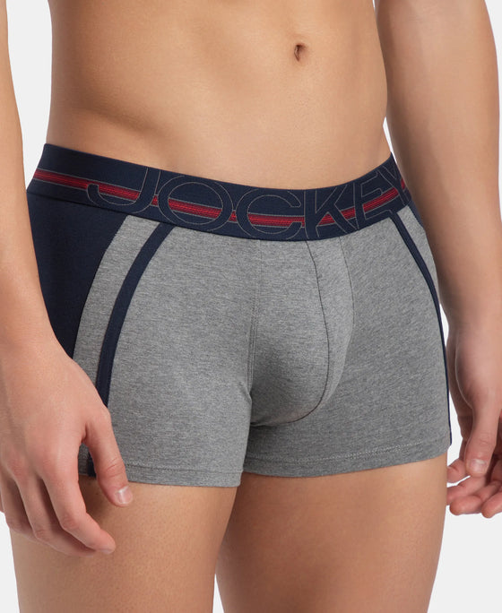 Super Combed Cotton Elastane Stretch Solid Trunk with Ultrasoft Waistband - Mid Grey Melange