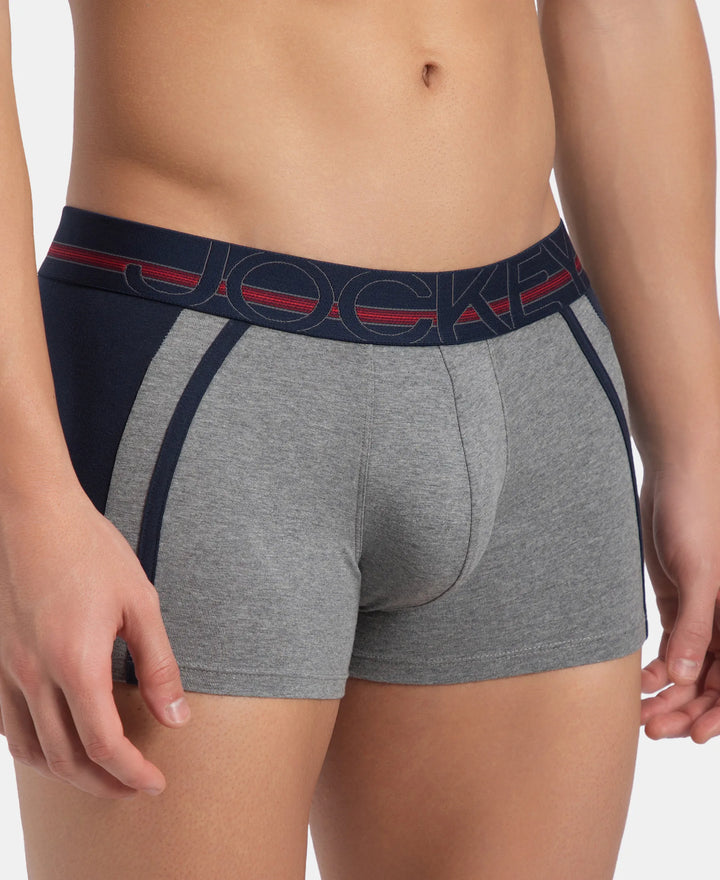 Super Combed Cotton Elastane Stretch Solid Trunk with Ultrasoft Waistband - Mid Grey Melange