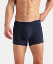 Super Combed Cotton Elastane Stretch Solid Trunk with Ultrasoft Waistband - Navy