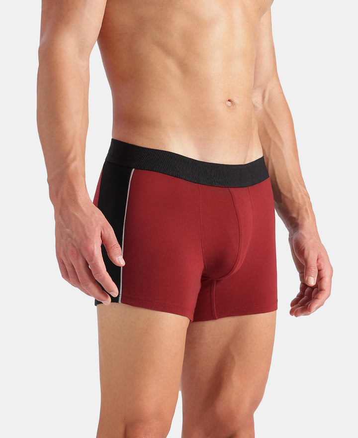 Super Combed Cotton Elastane Stretch Solid Trunk with Ultrasoft Waistband - Red