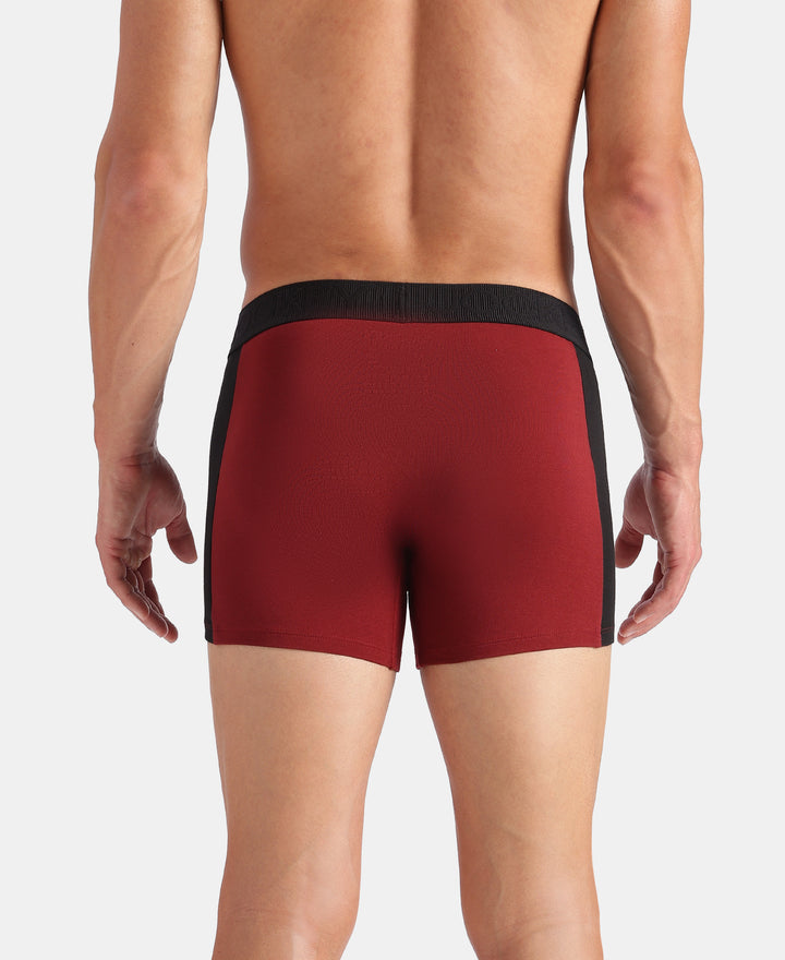 Super Combed Cotton Elastane Stretch Solid Trunk with Ultrasoft Waistband - Red