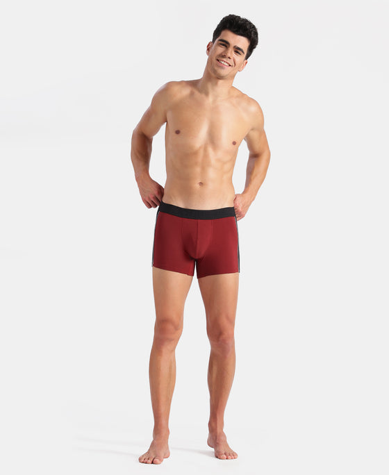 Super Combed Cotton Elastane Stretch Solid Trunk with Ultrasoft Waistband - Red
