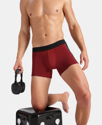 Super Combed Cotton Elastane Stretch Solid Trunk with Ultrasoft Waistband - Red