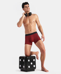 Super Combed Cotton Elastane Stretch Solid Trunk with Ultrasoft Waistband - Red