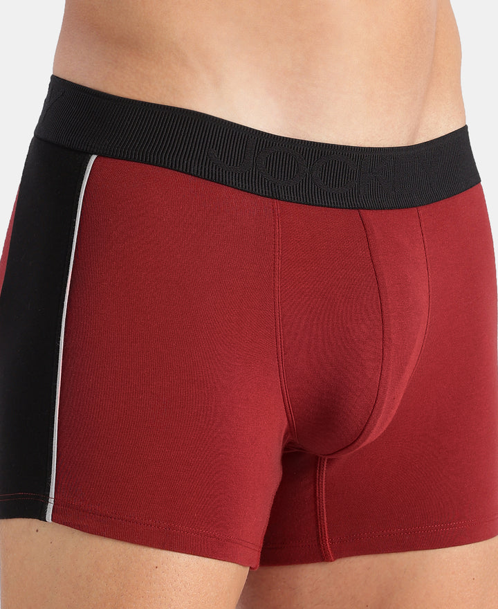 Super Combed Cotton Elastane Stretch Solid Trunk with Ultrasoft Waistband - Red