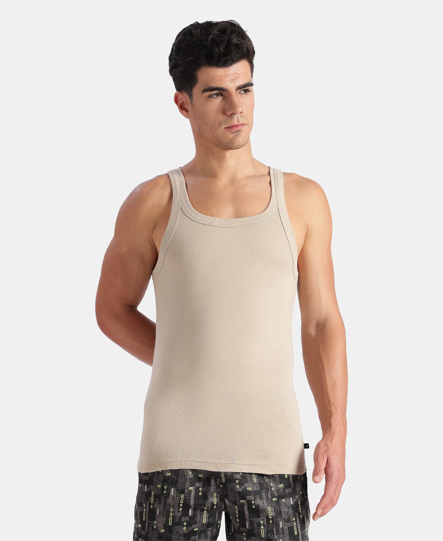 Gym Vest Rib Machine Buy Super Combed Cotton Rib Square Neck Gym Vest - Plaza Taupe US26 ...