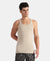 Super Combed Cotton Rib Square Neck Gym Vest - Plaza Taupe
