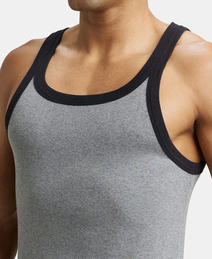 Gym Vest Rib Machine Buy Super Combed Cotton Rib Square Neck Gym Vest - Mid Grey Melange ...