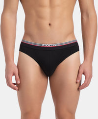 Super Combed Cotton Solid Brief with Ultrasoft Waistband - New Black