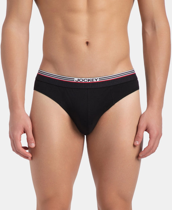 Super Combed Cotton Solid Brief with Ultrasoft Waistband - New Black