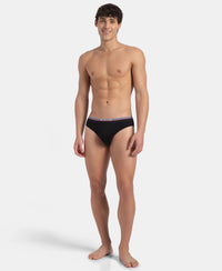 Super Combed Cotton Solid Brief with Ultrasoft Waistband - New Black