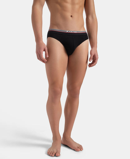 Super Combed Cotton Solid Brief with Ultrasoft Waistband - New Black